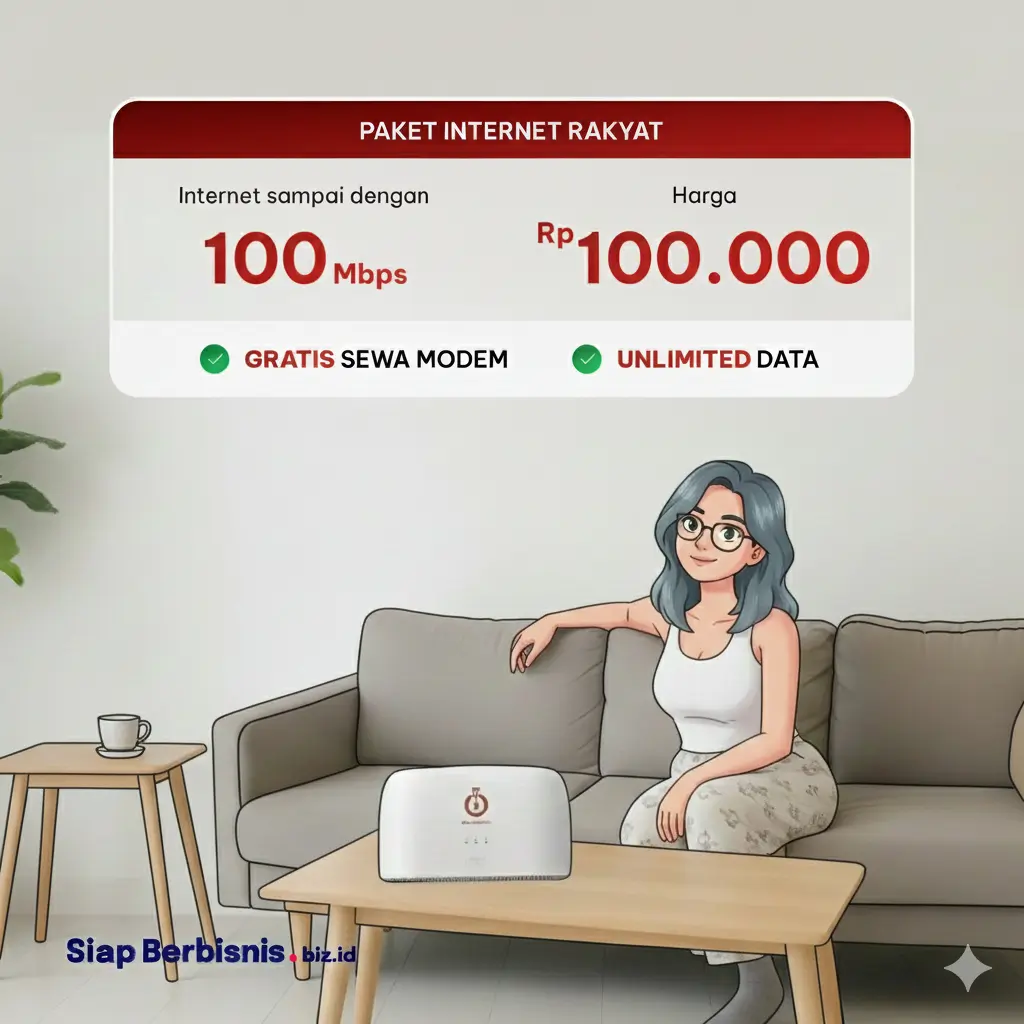internetrakyat.id Analisis strategi harga Internet Rakyat: Bagaimana paket 100 Mbps Rp 100.000 bersaing di pasar ISP. Peluang bisnis internet rumahan di siapberbisnis.biz.id